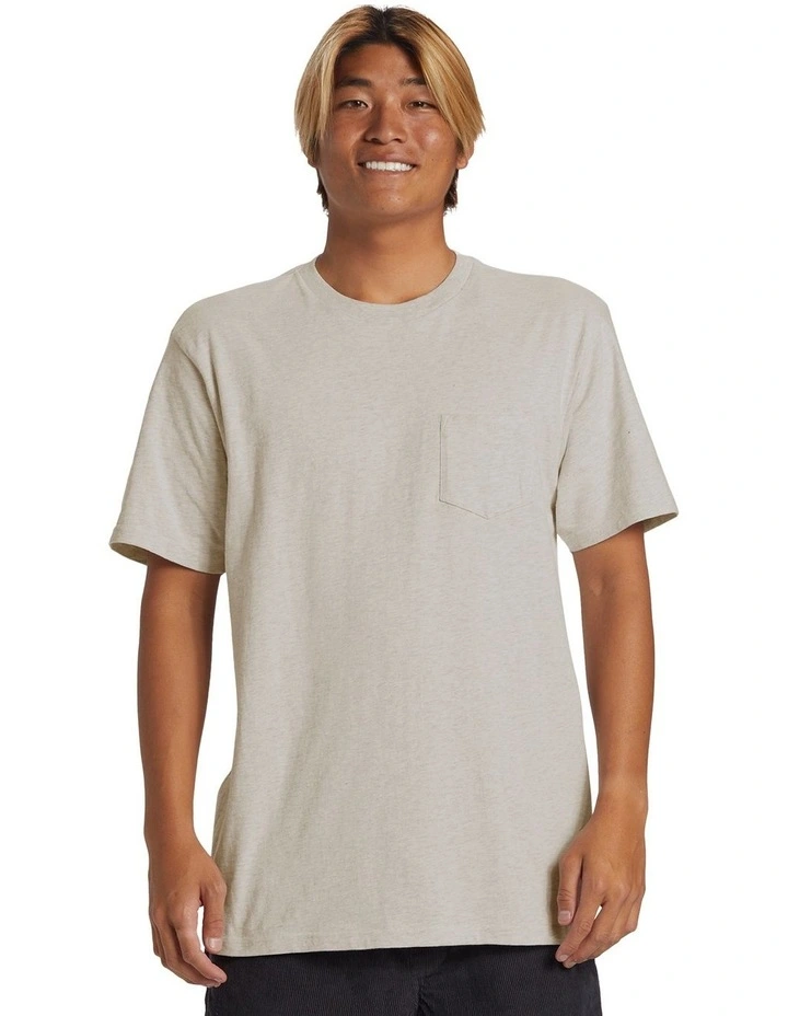 Saltwater Pocket T-shirt in Snow Heather
