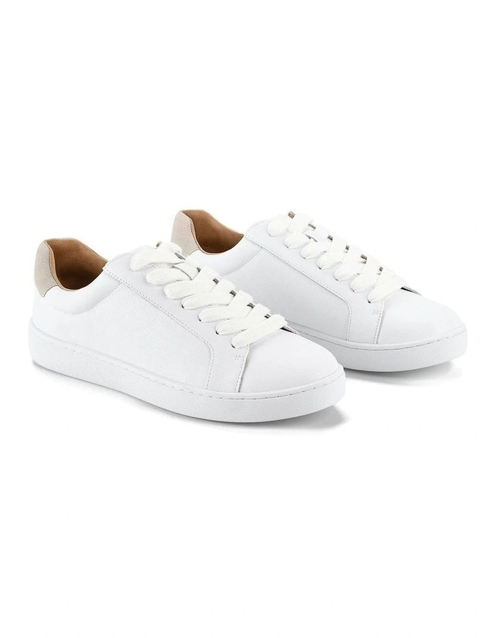 Monarch Leather Sneaker in White/Grey