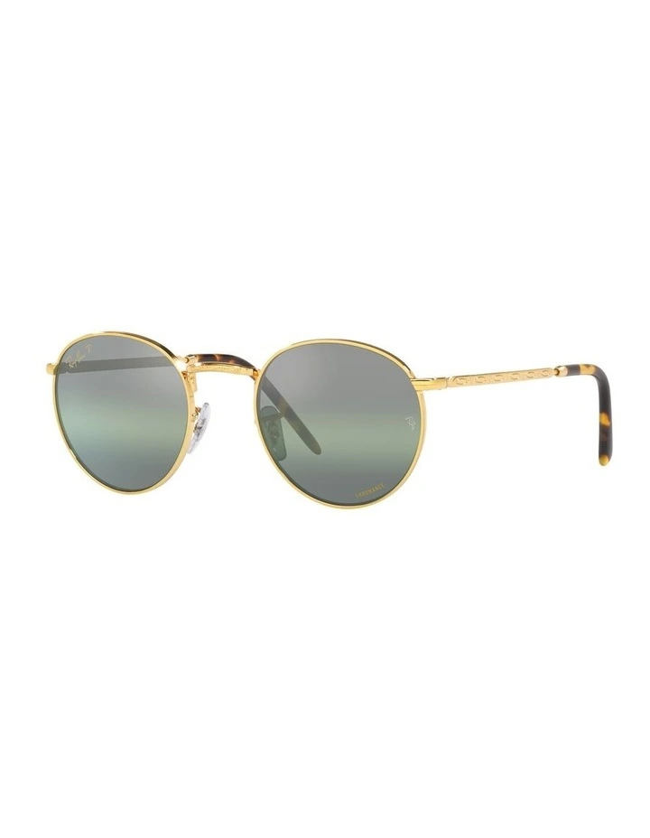 New Round Gold Polarised Sunglasses