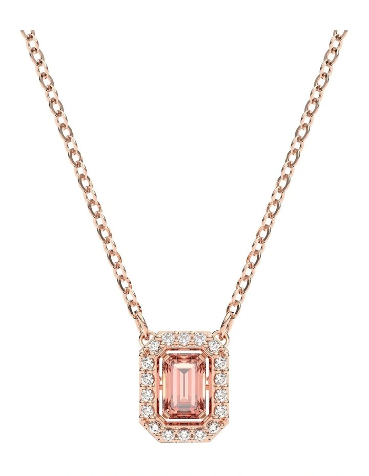 Millenia Necklace Octagon Cut Rose Gold-Tone Plated in Pink