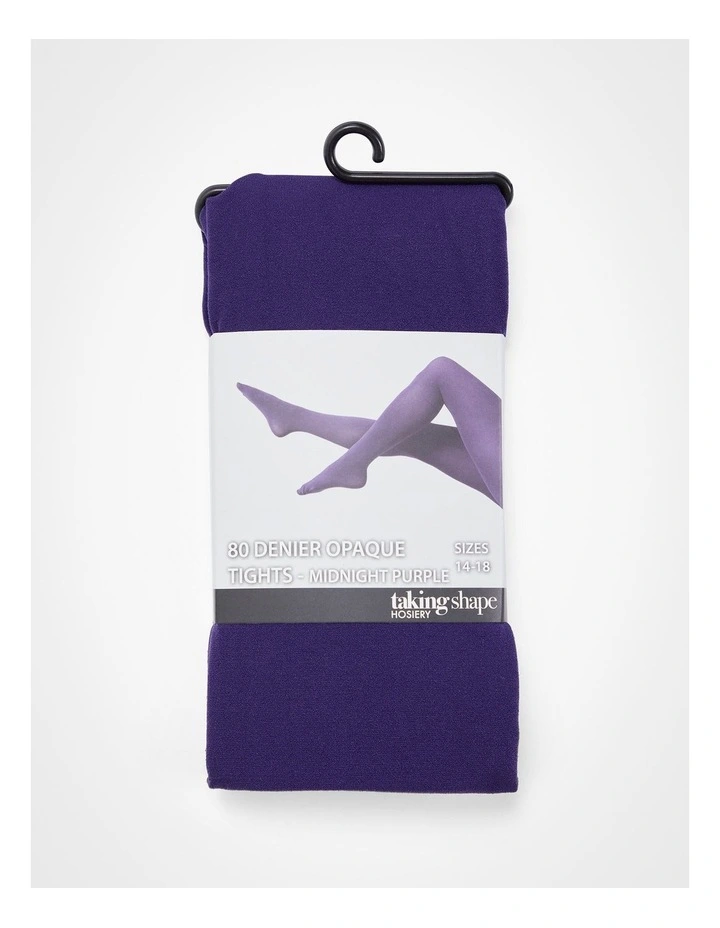 80D Opaque Tights in Midnight Purple