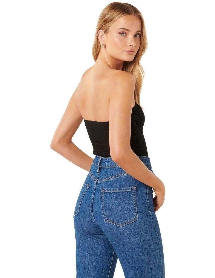 Opal Bandeau Knit Top in Black