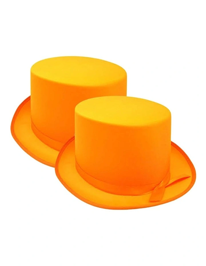 Satin Top Hat x2 in Orange