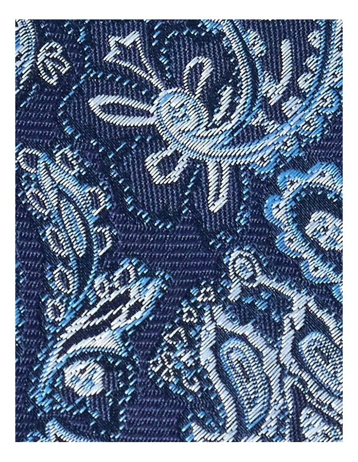 Mixed Paisley Tie 8.5Cm in Blue