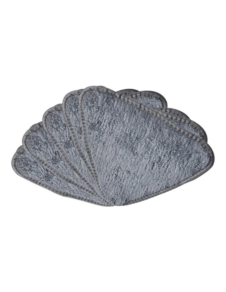 5x Spin Cleaning Mop Pad Cleaner Head 360 Rotatable in Grey