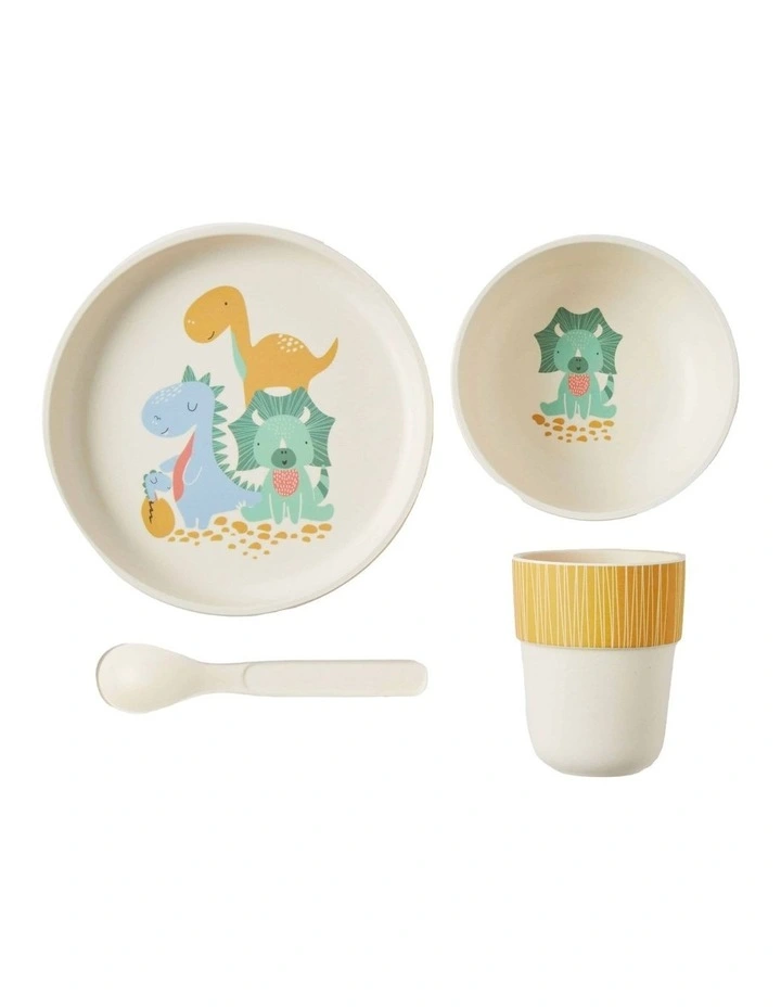 Jiggle & Giggle Whimsical Bamboo Dinner Set 4 Piece in Assorted