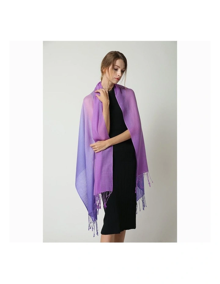Merino Wool Tie Dye Scarf in Purple/Lavender