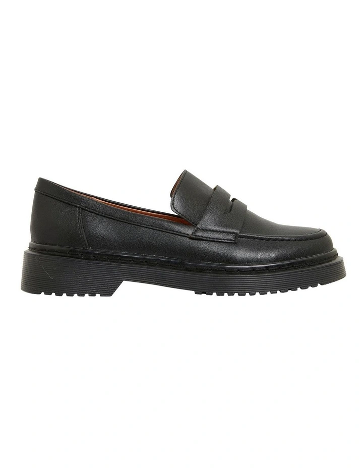Strata Flat Loafers in Black Leather