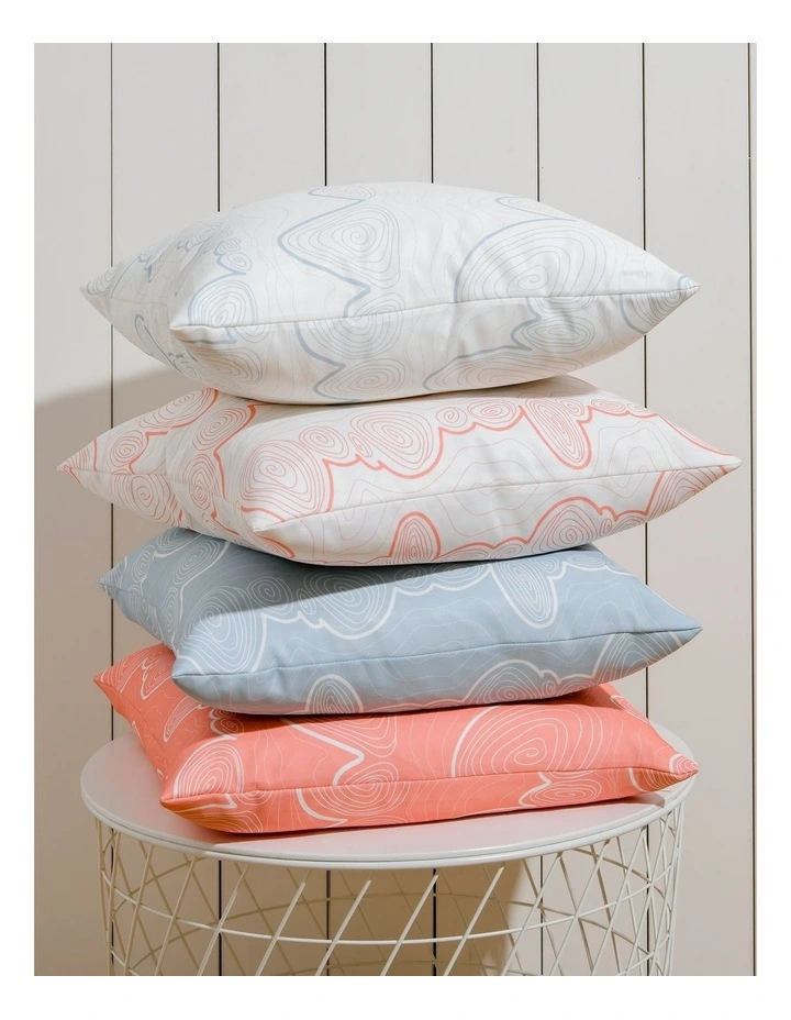 Wavelength Printed Cushion 50 x 50cm in White/Sage