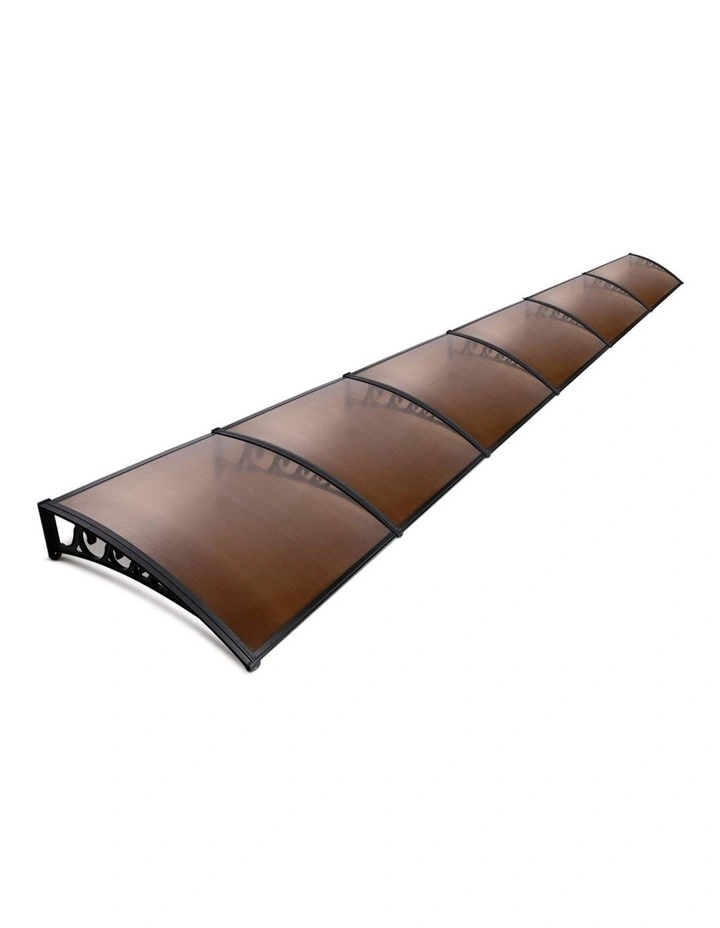 Window Door Awning Hollow Sheet Plastic Frame 1mx6m in Brown