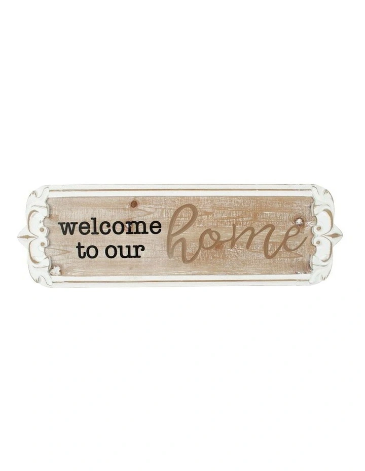 Welcome to Our Home Sign Wall Art in Multi
