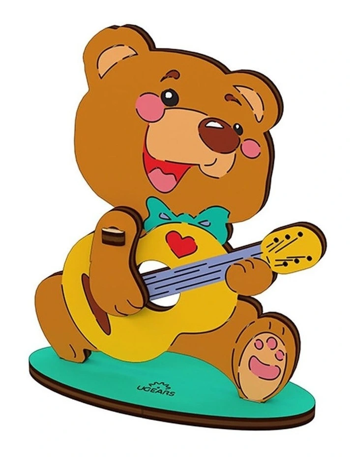 3D Colouring Bear 8 Piece Wooden Puzzle Kit (5+ Years)