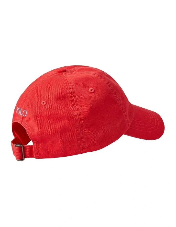 Cotton Chino Ball Cap in Red