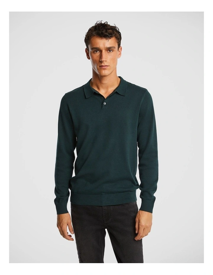 Wizard Polo Knit Sweater in Black