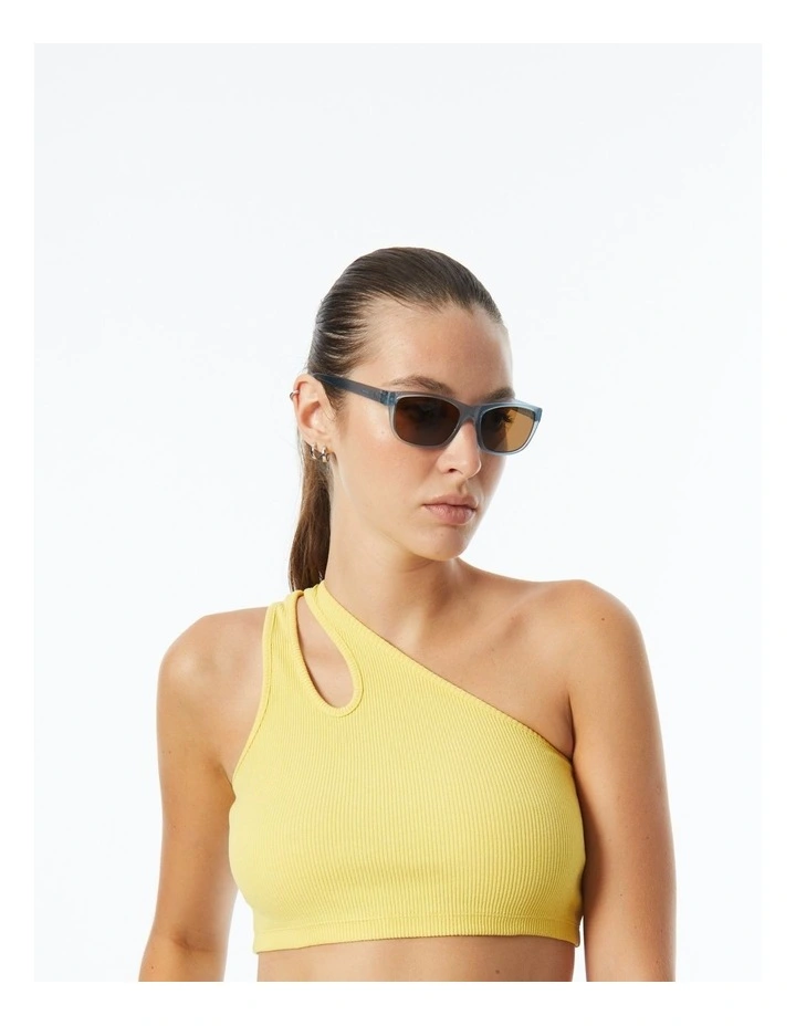 Denim Blue Sunglasses with Polarised Brown Lenses