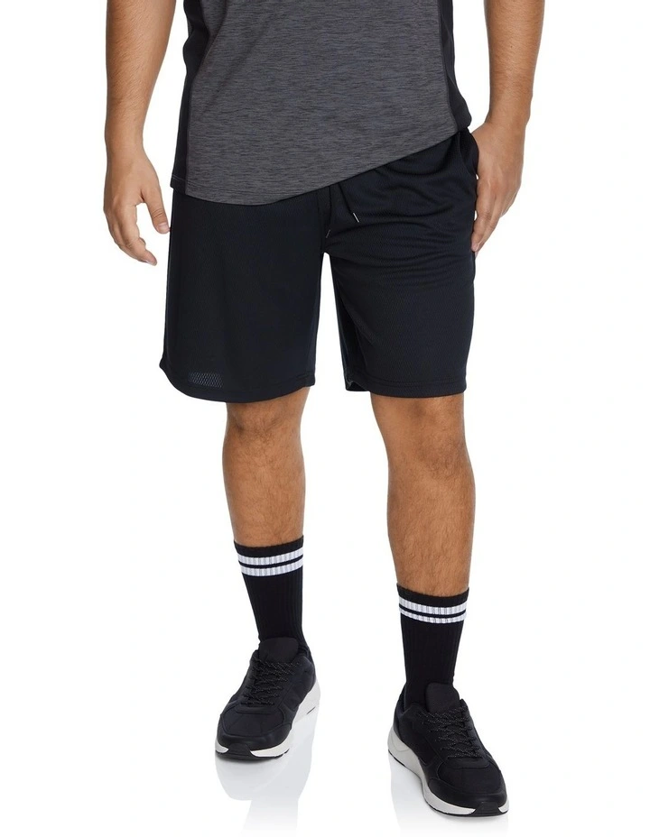 Active Textured Knit Short in Black
