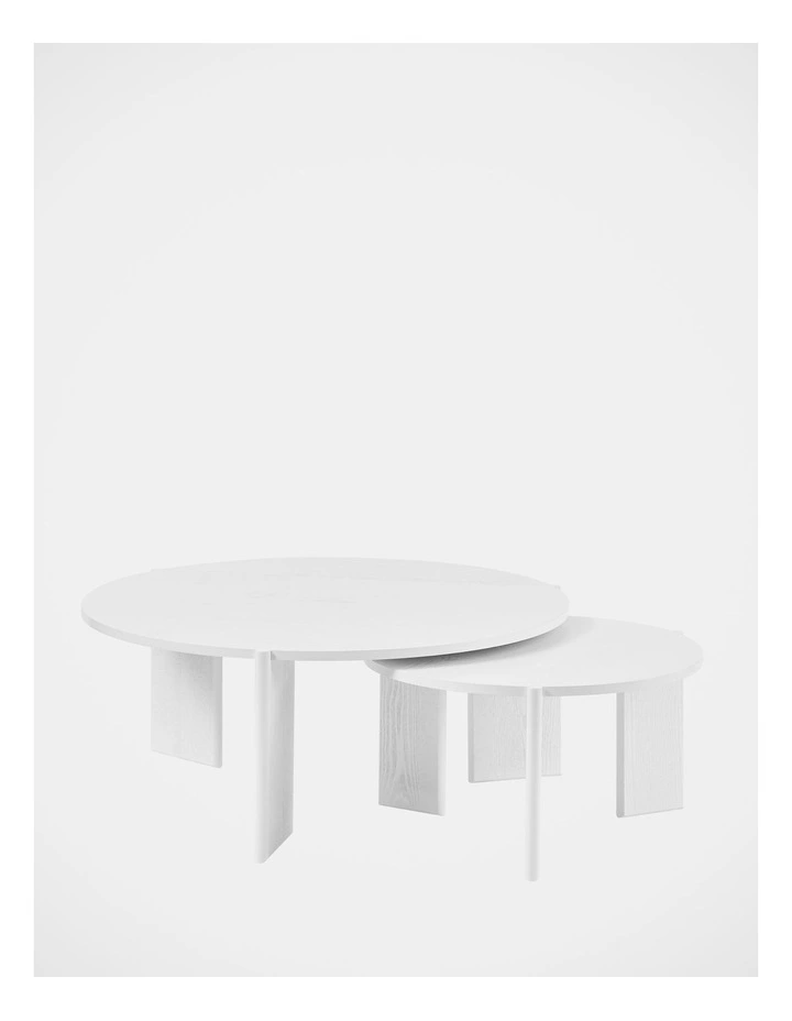 Taupo Straight Legs Coffee Tables Set of 2 in White