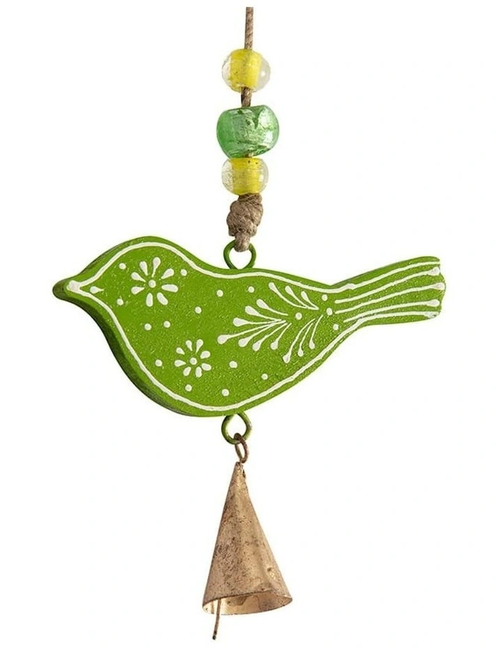 String of Hanging Wooden Birds Decor 3 Piece in Multi