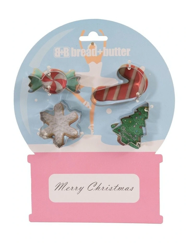 Snowglobe Card Tree Candy Can Cookie Cutter 4 Pack