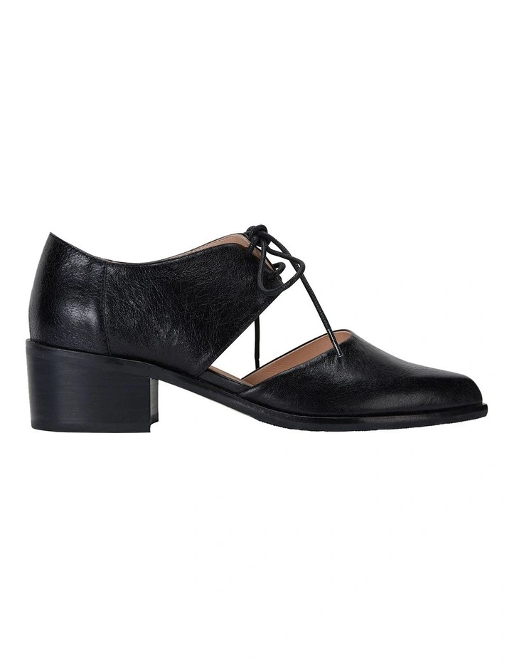 Exhibit Black Oil Heeled Shoes