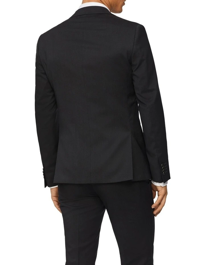 Slim Twill Suit Jacket in Charcoal