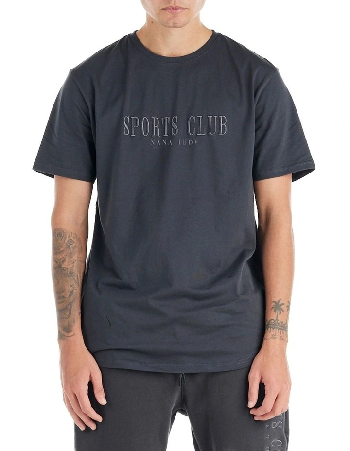 Sports Club Tee in Charcoal