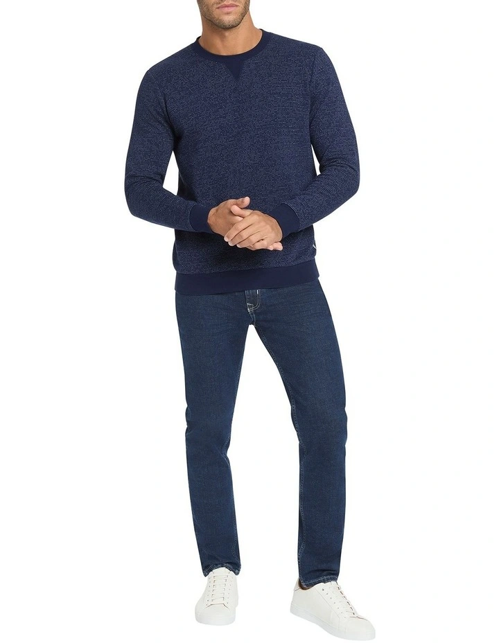 Ajay Space Dye Sweat in Navy