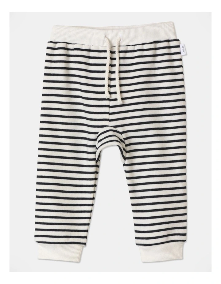 Essential Stripe Trackpant in Cream