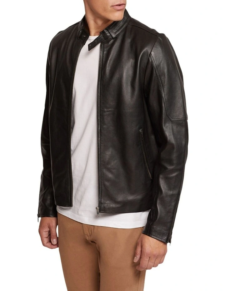 Carlo Leather Jacket in Black