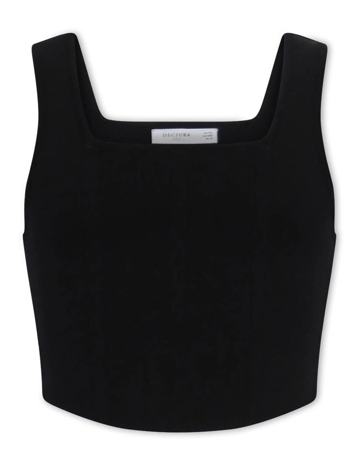 Mia Knit Corset Top in Black