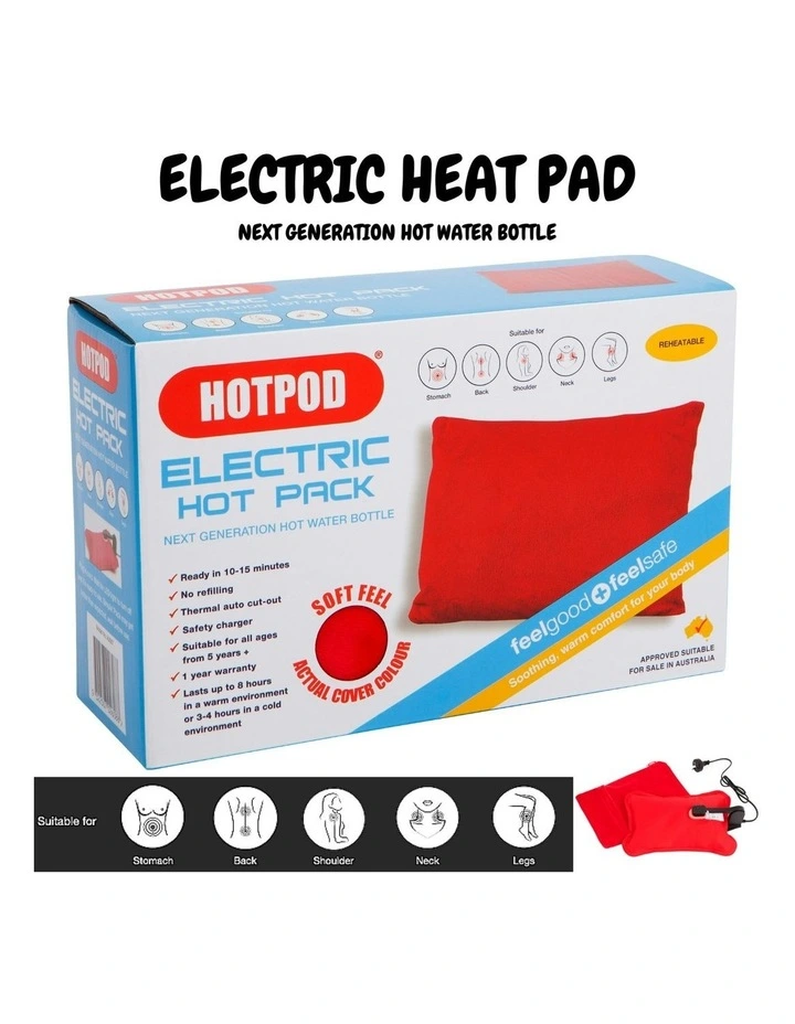 Water Bottle Reheatable Pillow Pad Sleep in Red