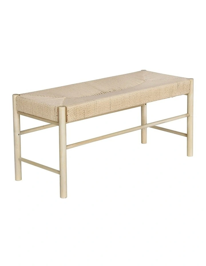 Dining Wooden Chair Bench Paper Rope Seat 100cm