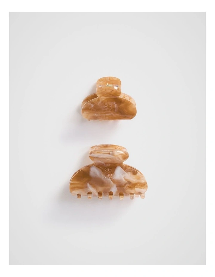 Mini Hair Claw Pack in Fudge Tort