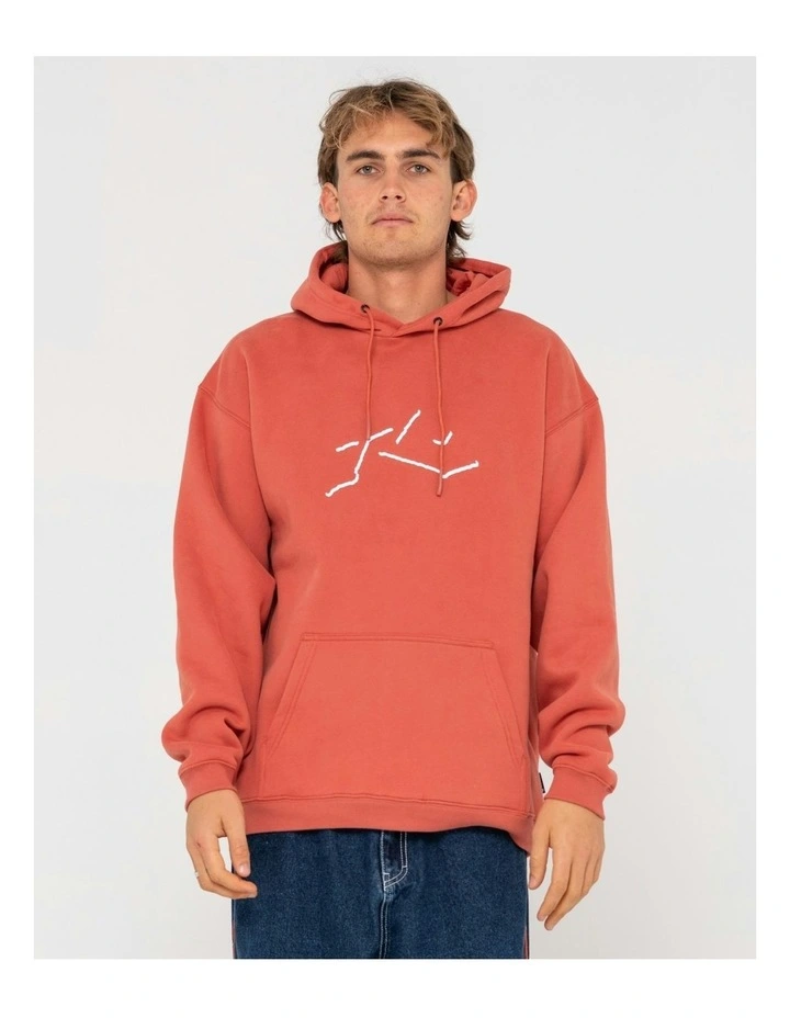 Shadow Relaxed Fleece Hoodie in Orange