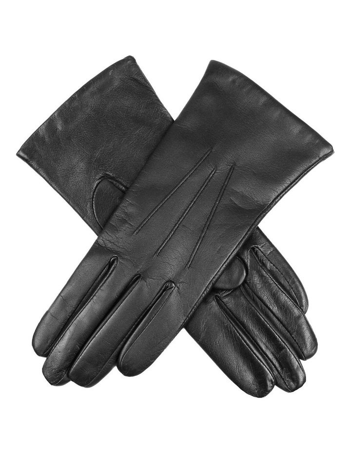 Touchscreen Cashmere Lined Leather Gloves in Black
