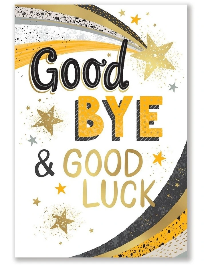 Large Goodbye & Goodluck Card in Multi