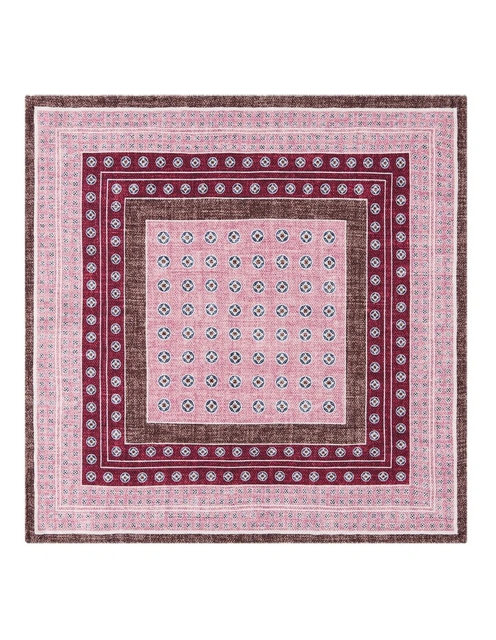 Amadeo Pocket Square in Pink/Brown
