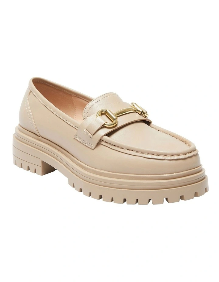 Kalista Flat Loafers In Nude Leather