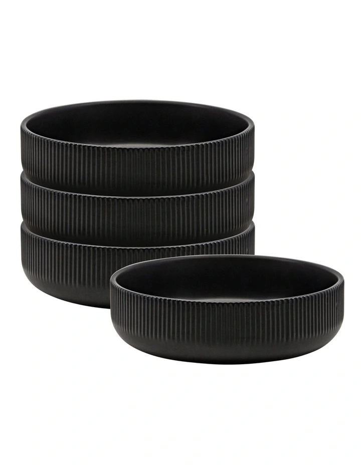 Brae Soup Bowl Set of 4 18cm in Black