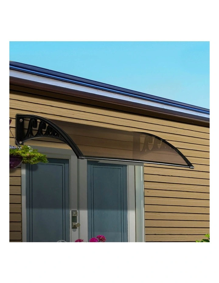 Window Door Awning Hollow Sheet Plastic Frame 1mx1m in Brown