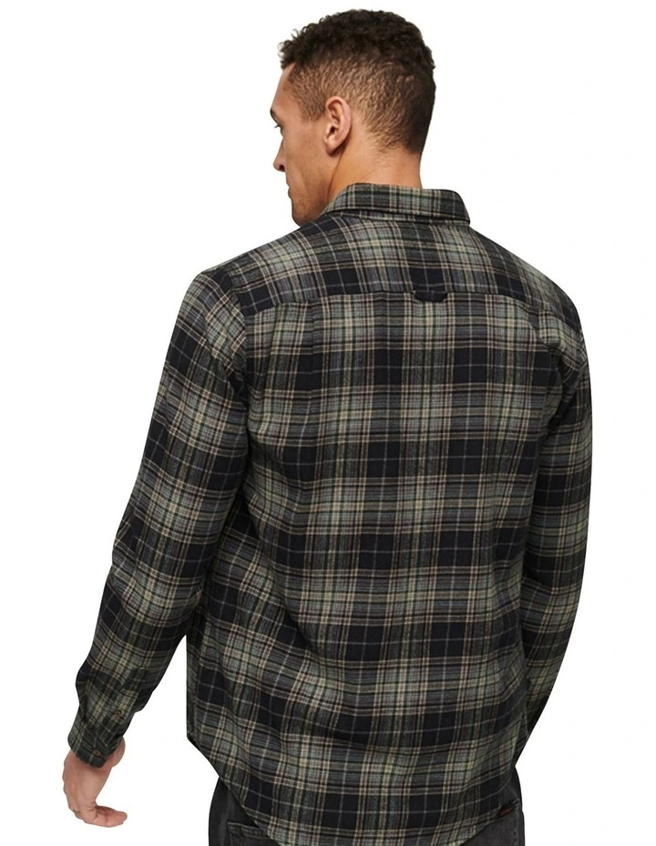 Cotton Lumberjack Shirt in Drayton Check Black