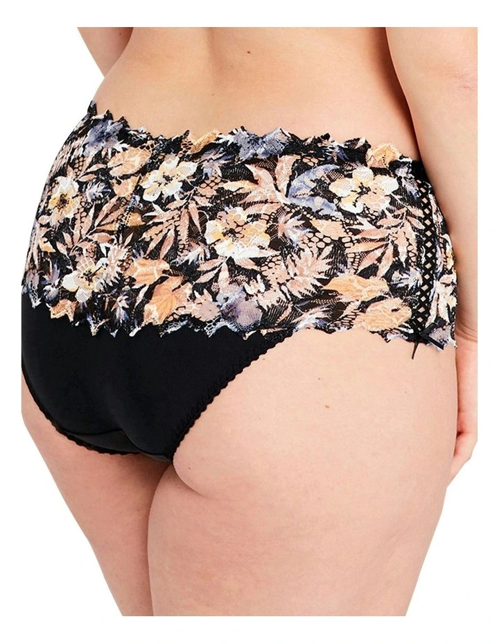 Arum Mosaic Mid-Rise Lace Brief in Black