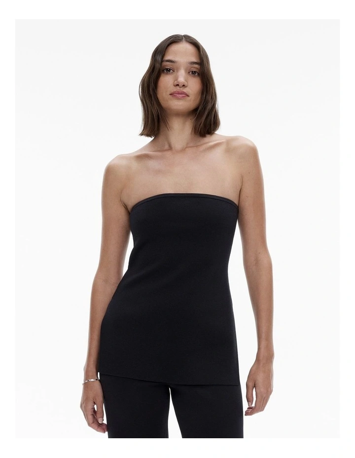 Milano Strapless Knit Top in Black