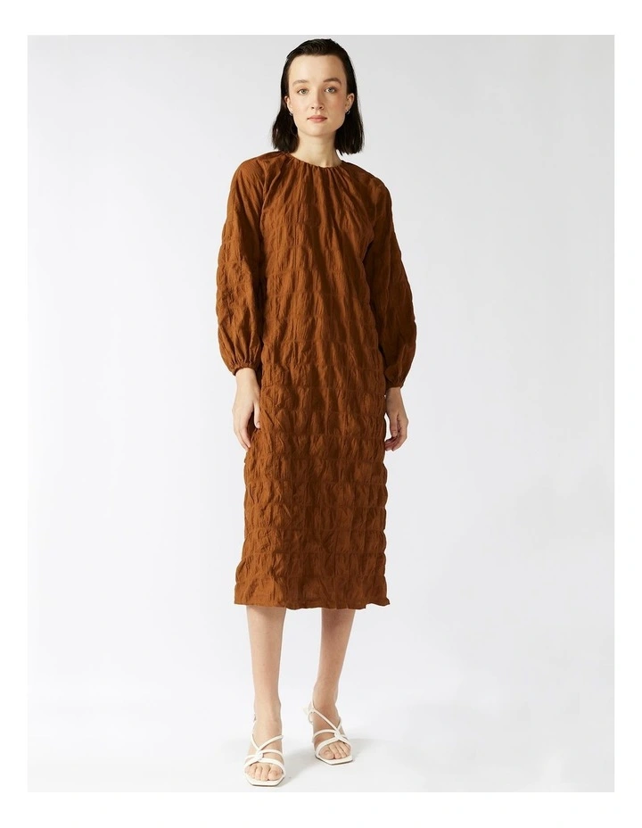 Seed Long Sleeved Dress in Burnt Orange
