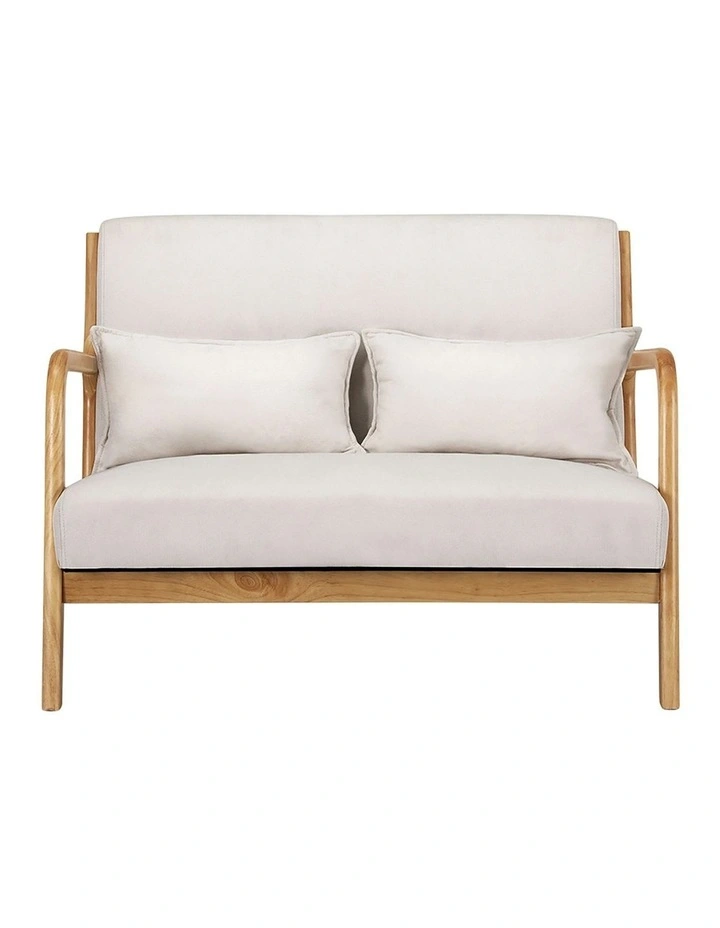 Loveseat Fabric 2-Seater in Beige Olive