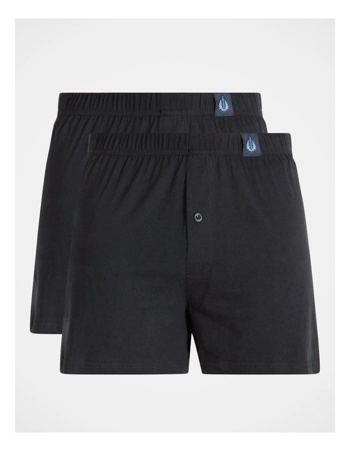 Loose Knit Boxer Shorts 2 Pack in Black