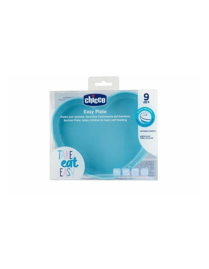 Silicone Heart Shaped Plate in Blue