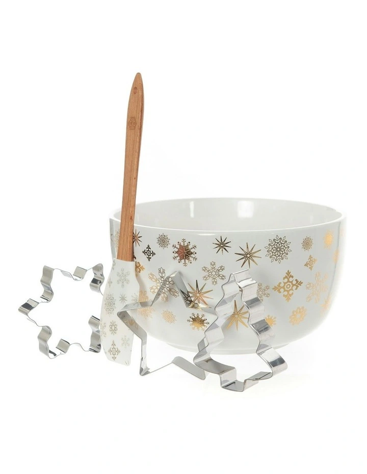 Electroplate Snowflake Mini Mix Bowl Set in Gold