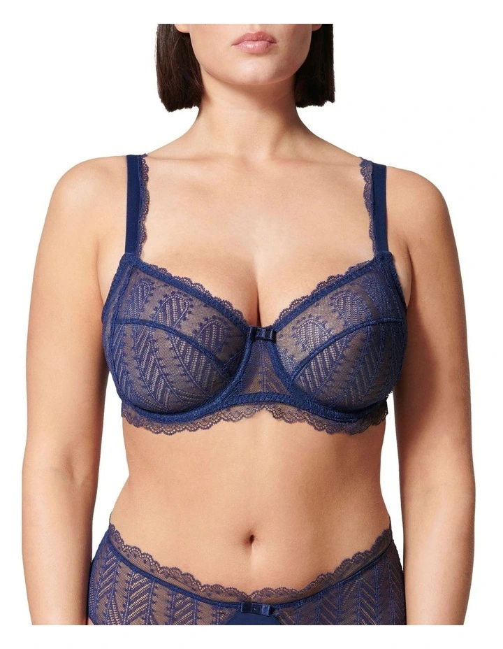 Canopee Square Neck Full Cup Bra in Blue