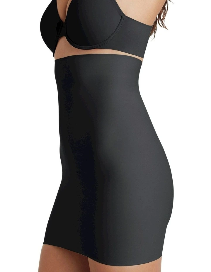 Sleek Essentials High Waist Shaper Slip Skirt in Black